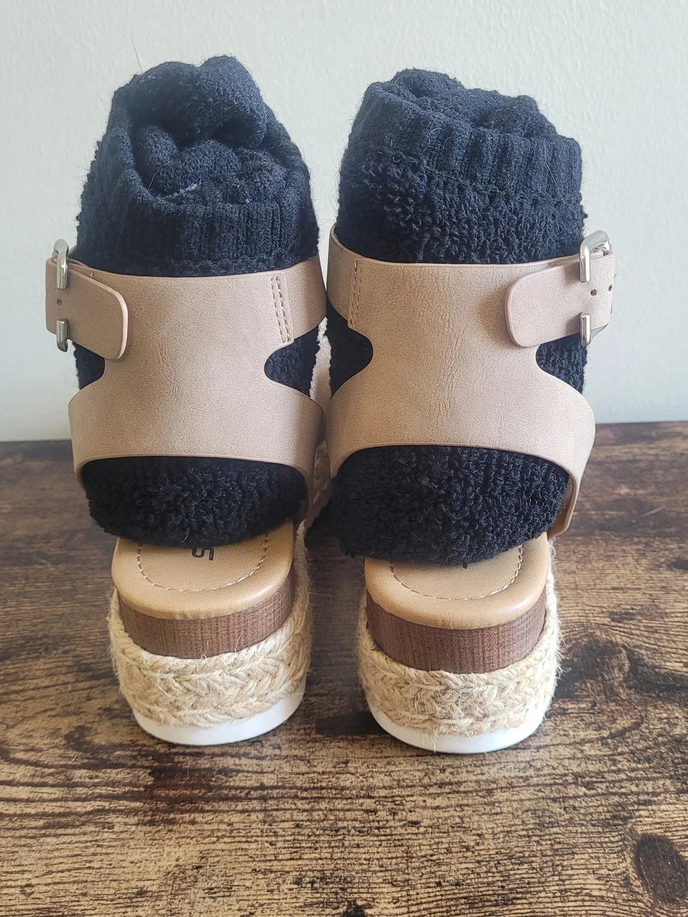 Soda Beige Platform Espadrille Sandals